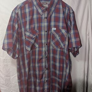 DIXXON Men's Casual Bamboo Red and Blue Checkered Shirt